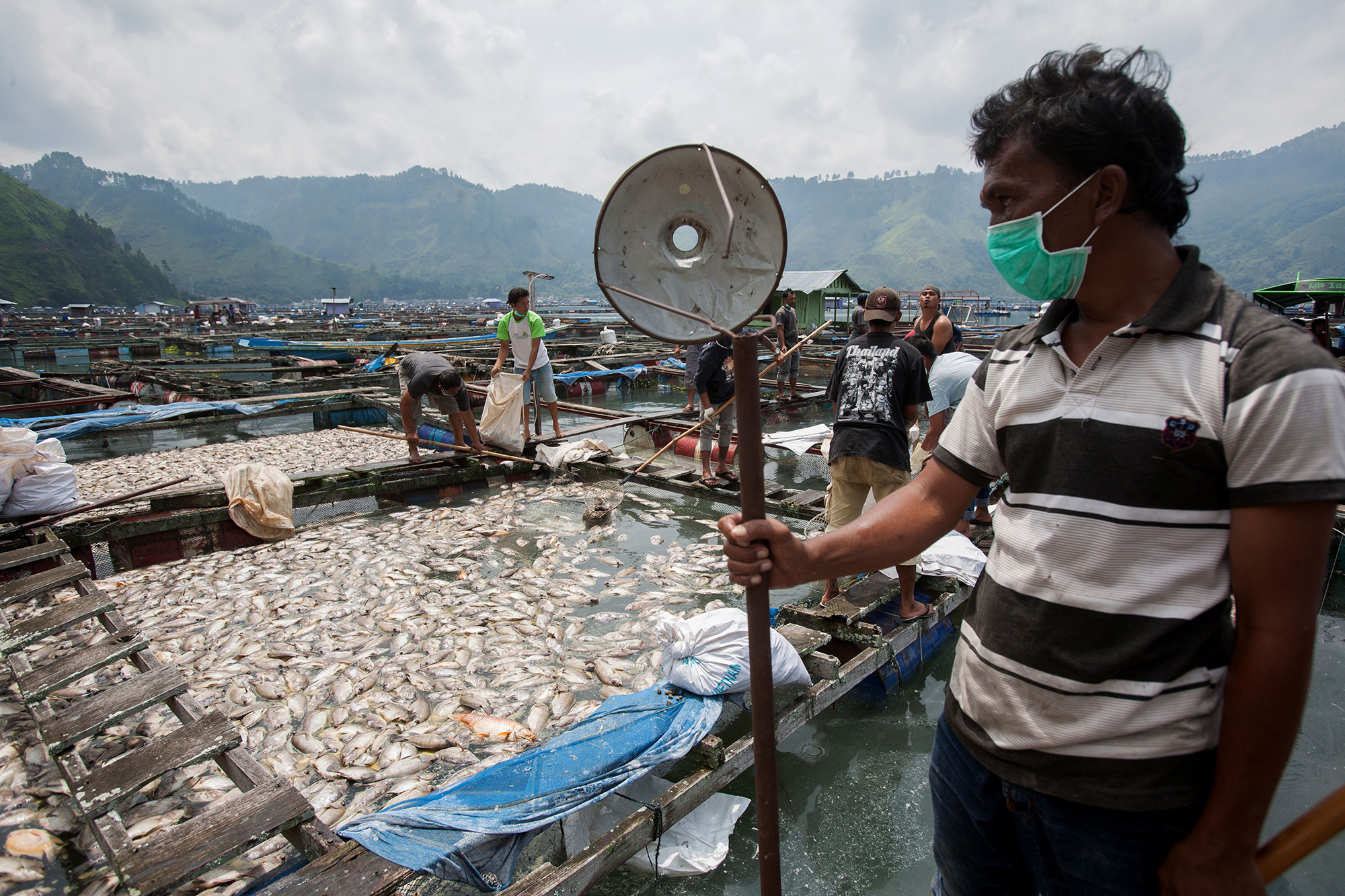 How air air pollution is devastating a Indonesian lake